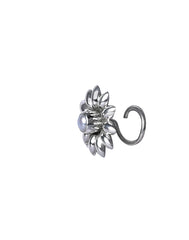 Flower 92.5 Sterling Silver Nose Pin with Pearl