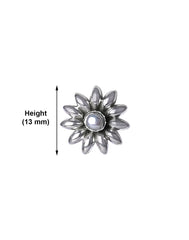 Flower 92.5 Sterling Silver Nose Pin with Pearl