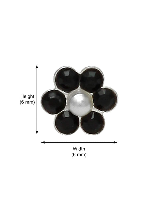 Combo Set of 3 Flower Sterling Silver Nose Pin Studs