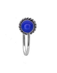 92.5 Sterling Silver Clip/Press On Lapis Lazuli Nose Pin with Lapis Lazuli