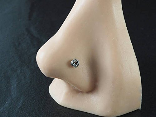 Knot shape Nose Pin in 92.5 Oxidized Silver