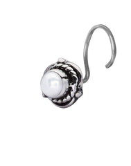 Precious Stone Pearl Small Nose Pin/Stud with wire in 92.5 Sterling Silver