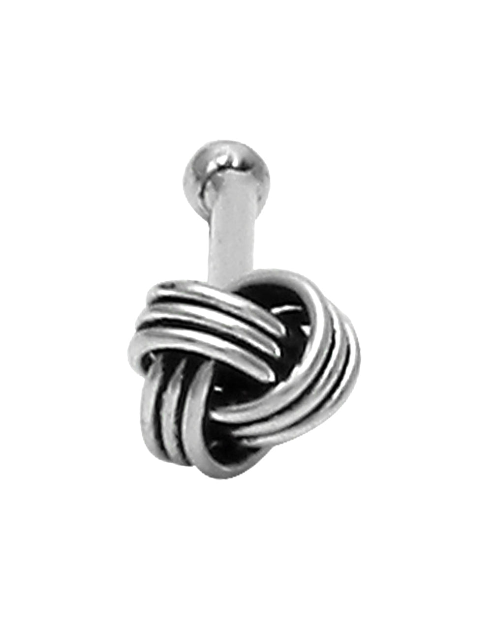 Knot shape Nose Pin in 92.5 Oxidized Silver