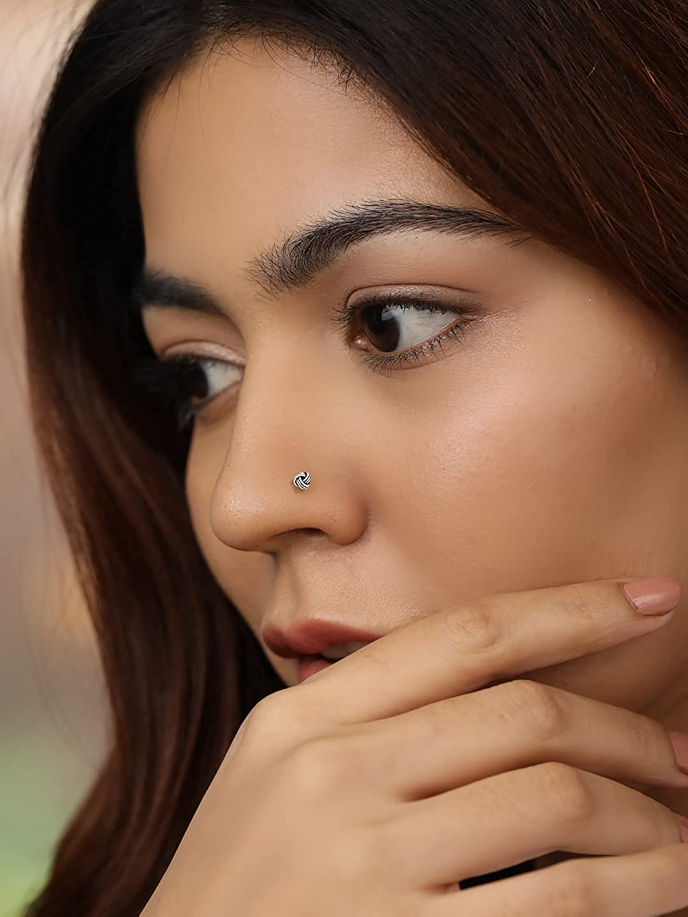 Combo of 92.5 Sterling Silver Flower and Knot Shape Nose Pin
