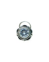 Trendy Precious Stone Cubic Zircon CZ  Nose Pin/Stud with wire in Oxidized 92.5 Sterling Silver