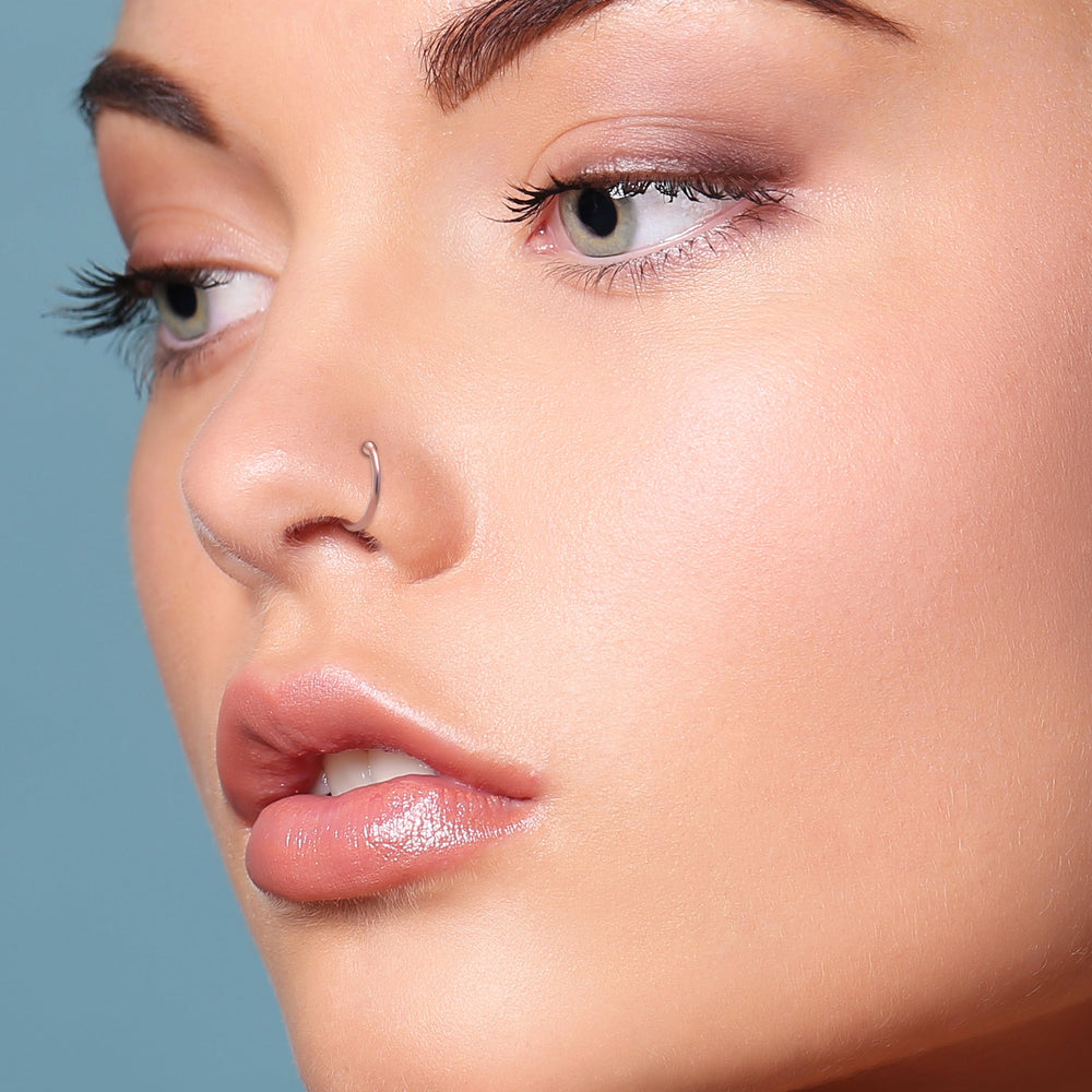 Rose Gold 92.5 Sterling Silver Clip On Nose Ring