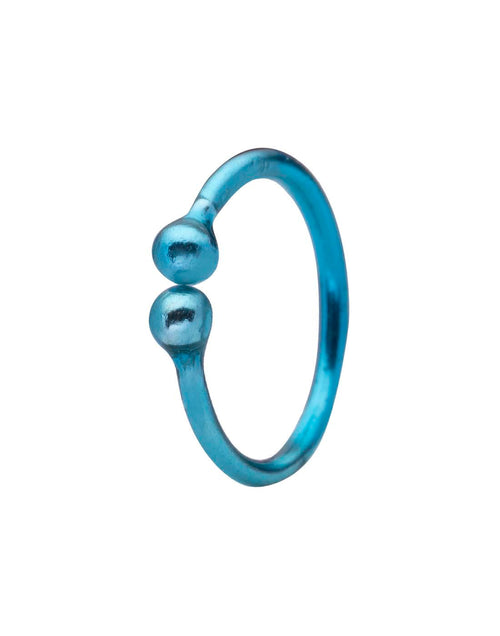 Blue Enamel coated Clip on Nose ring in 92.5 Silver - Default Title - Abhooshan