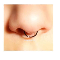 Black Enamel coated Clip on Nose ring in 92.5 Silver
