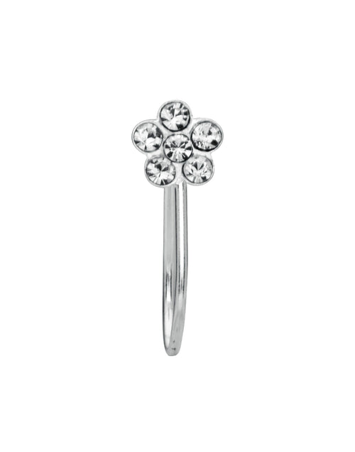 Light Weighted Clip on Nose Pin in 92.5 Silver and White Cubic Zirconia Stones - Default Title - Abhooshan