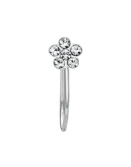 Light Weighted Clip on Nose Pin in 92.5 Silver and White Cubic Zirconia Stones