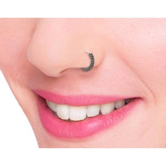 Designer Heavy look Nose Ring in 92.5 Sterling Oxidized Silver