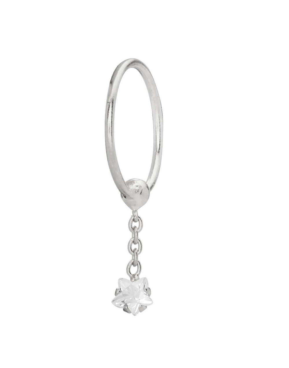 Designer CZ Nose Ring in 92.5 Sterling Silver for Women and Girls