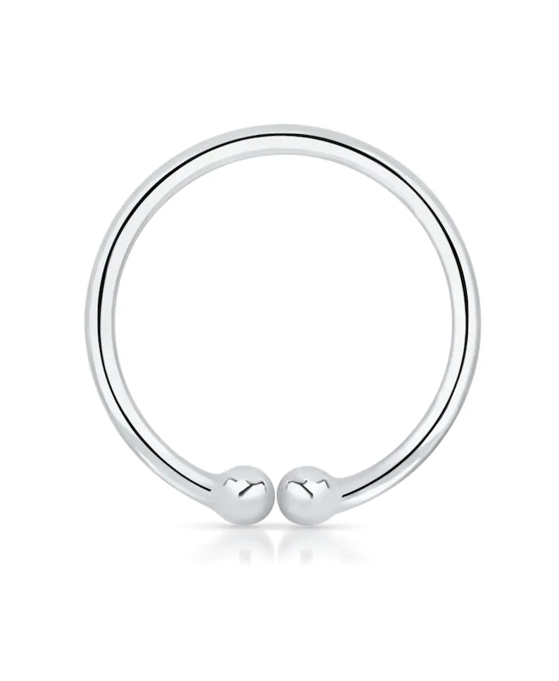 Unisex 92.5 Sterling Silver Clip On Nose Ring