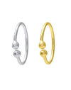 Combo of 92.5 Sterling Silver and Gold Plated Clip On Nose Ring