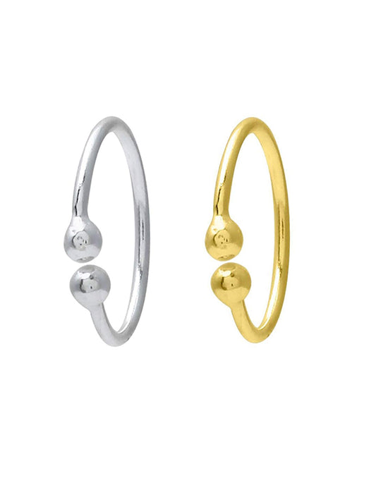 Combo of 92.5 Sterling Silver and Gold Plated Clip On Nose Ring