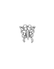 Butterfly Nose Pin with wire in 92.5 Oxidized Silver