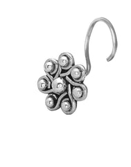 Big and Trendy Nose Pin with wire in 92.5 Silver for women and Girls