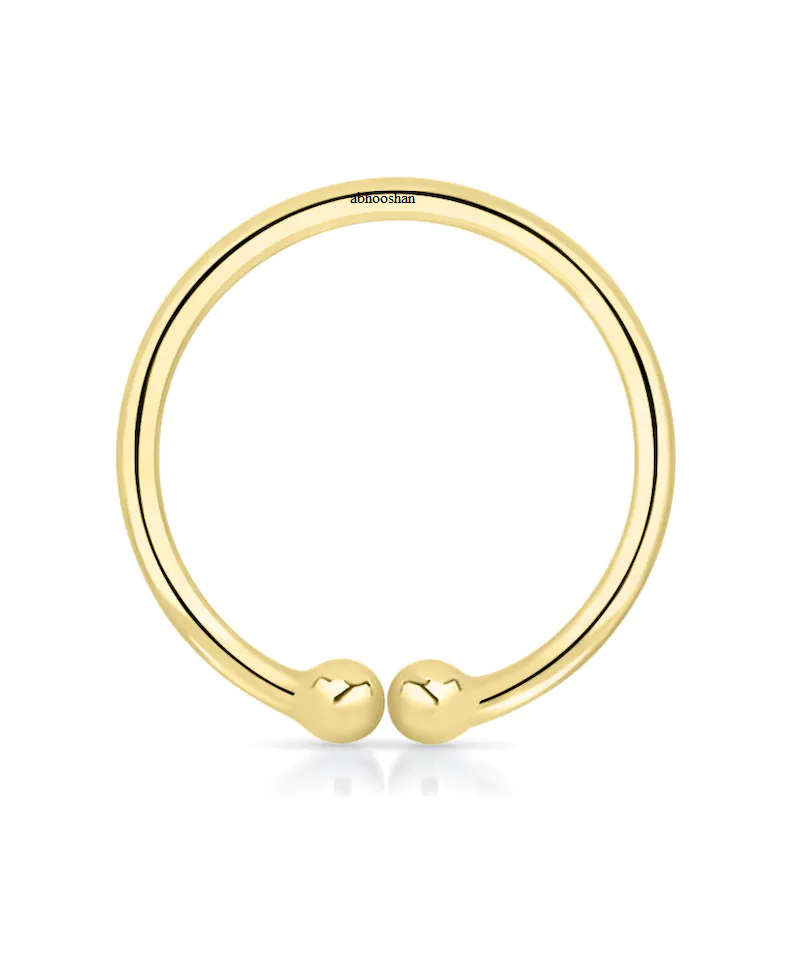 92.5 Sterling Silver Clip On Gold Plated Nose Ring