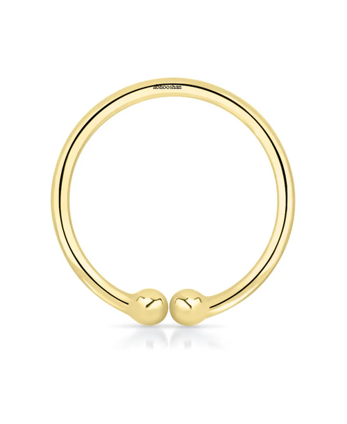 92.5 Sterling Silver Clip On Gold Plated Nose Ring - Default Title - Abhooshan