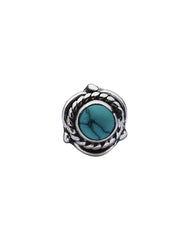 Precious Stone Turquoise Small Nose Pin/Stud with wire in 92.5 Sterling Silver