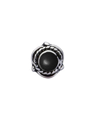 Precious Stone Black Onyx Small Nose Pin/Stud with wire in 92.5 Sterling Silver