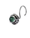 Precious Stone Green Onyx Small Nose Pin/Stud with wire in 92.5 Sterling Silver