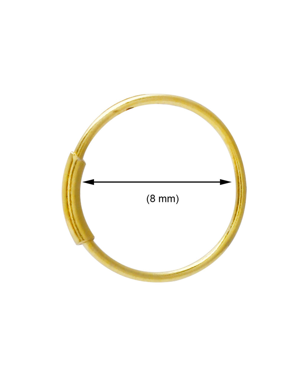 Gold Plated 92.5 Sterling Silver 8 mm Nose Ring