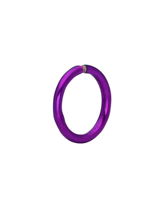 Purple Enamel coated Clip on Nose ring in 92.5 Silver