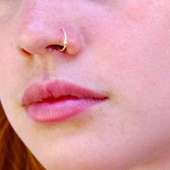 Gold Plated 92.5 Sterling Silver 8 mm Nose Ring with Ball