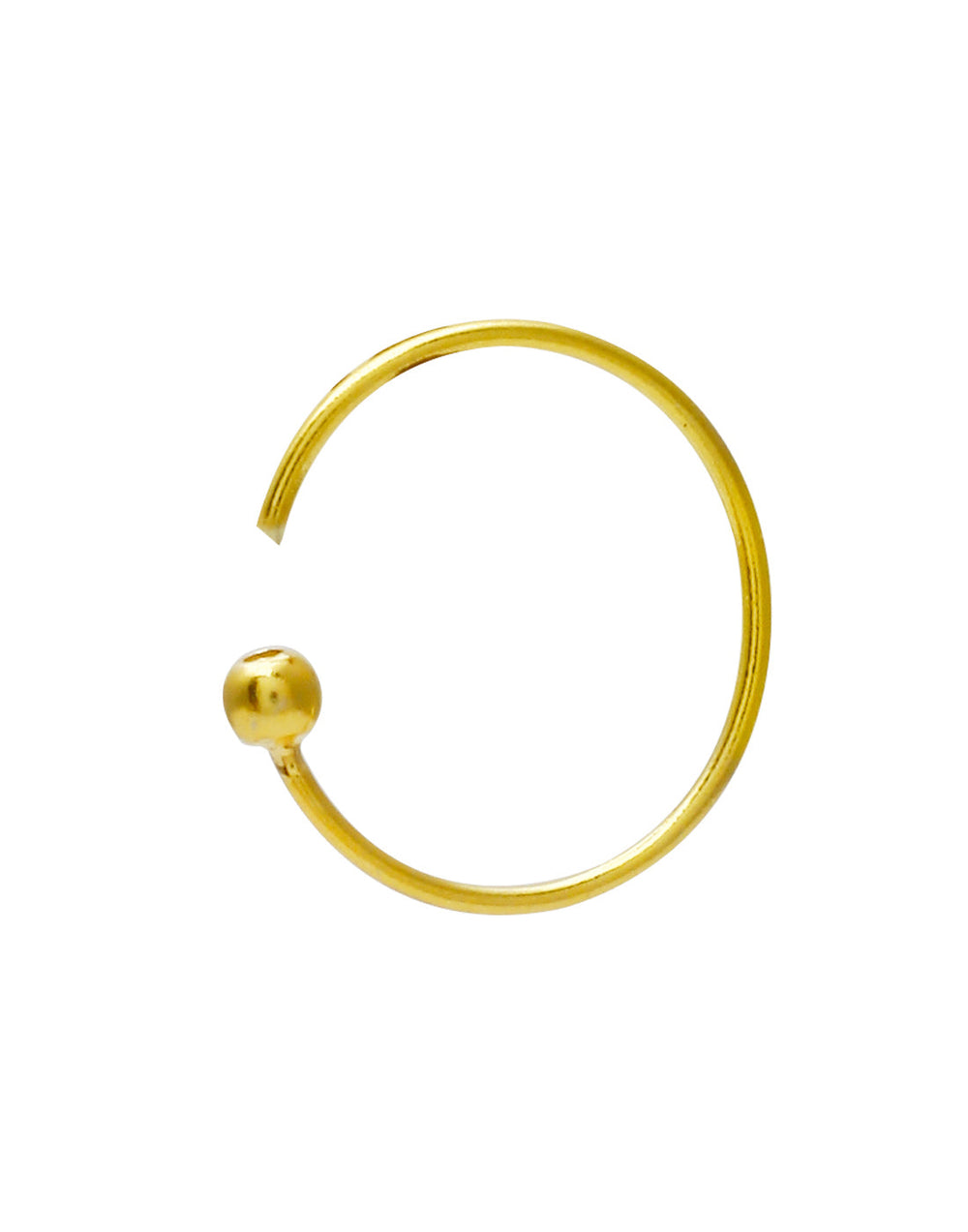 Combo of 92.5 Sterling Silver and Gold Plated Nose Ring with Ball for Women and Girls