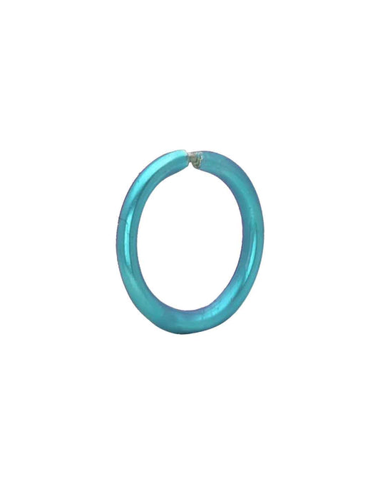 Blue Enamel coated Clip on Nose ring in 92.5 Silver