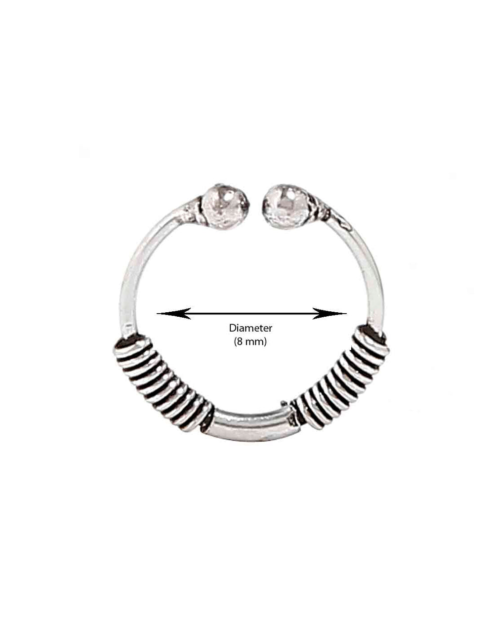 Designer Clip On Nose Ring in 92.5 Silver
