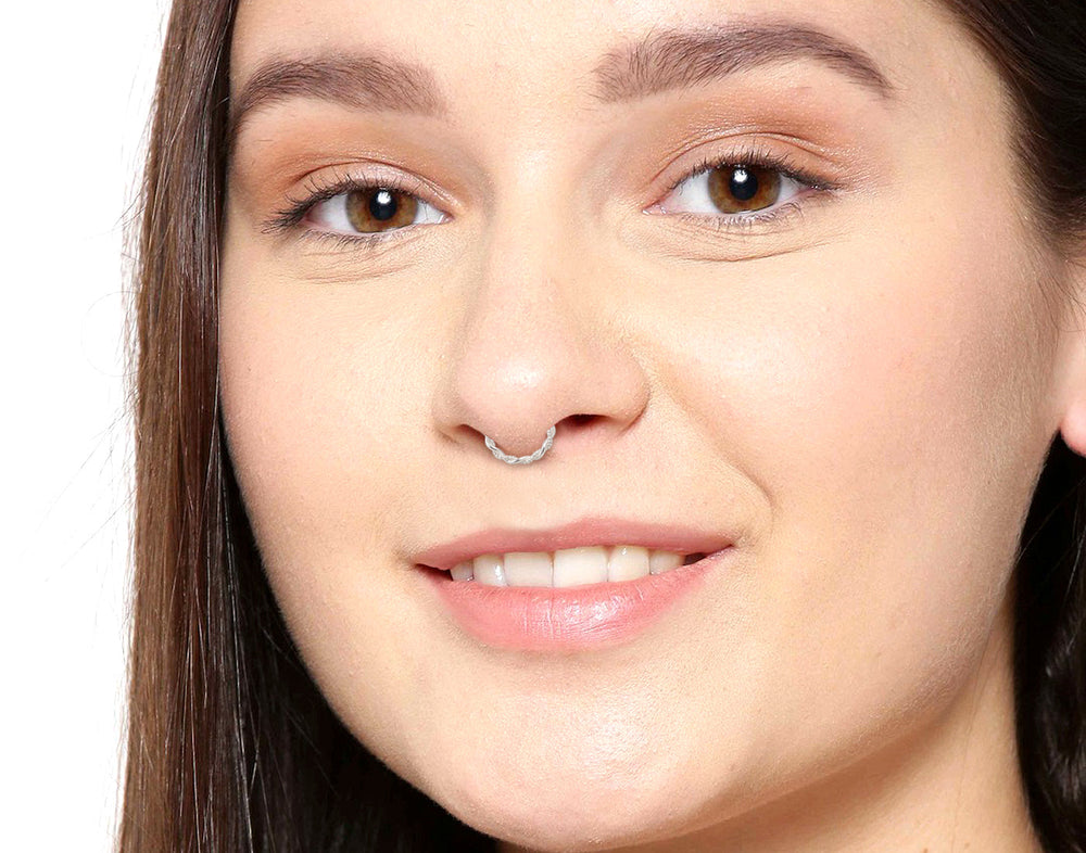 Designer Clip On nose Ring in 92.5 Silver for Women and Girls