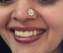 Big and Trendy Nose Pin with wire in 92.5 Silver for women and Girls