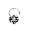 Designer Round Nose Pin with wire in 92.5 Oxidized Silver