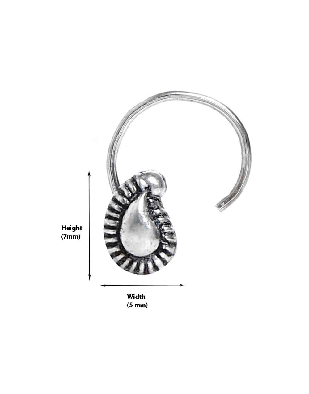 Tribal look Nose Pin with wire in 92.5 Silver for women and Girls