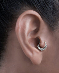 92.5 Sterling Silver Designer Oxidized Nose and Septum Ring