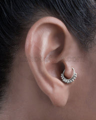 92.5 Sterling Silver Designer Oxidized Nose and Septum Ring