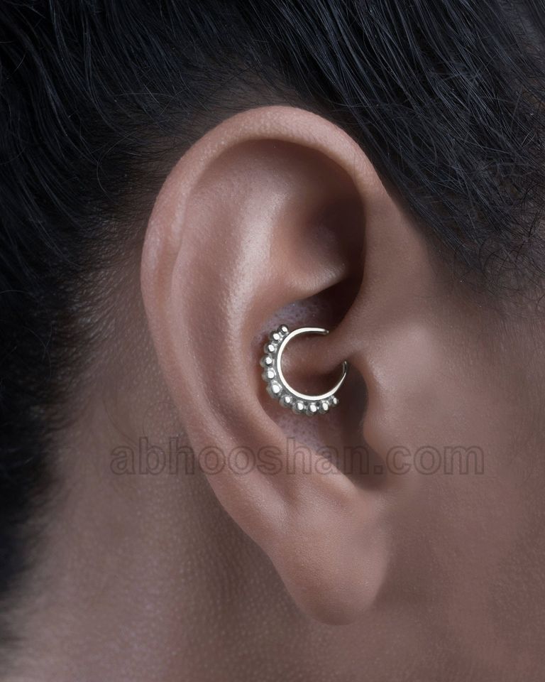 92.5 Sterling Silver Designer Oxidized Nose and Septum Ring