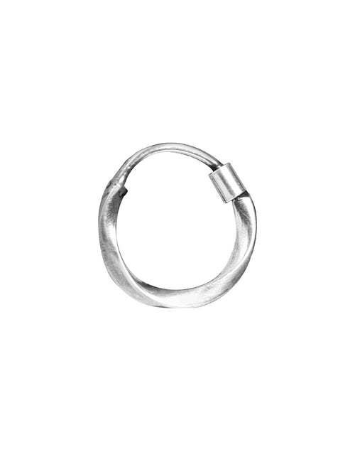 92.5 Sterling Silver Designer Twisted Look Nose Ring - Default Title - Abhooshan