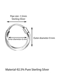 92.5 Sterling Silver Designer Twisted Look Nose Ring