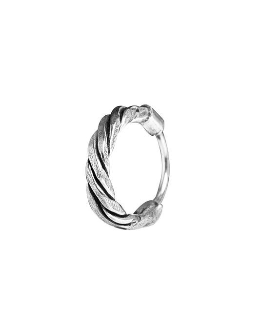  92.5 Sterling Silver Oxidized Designer Twisted Look Nose Ring