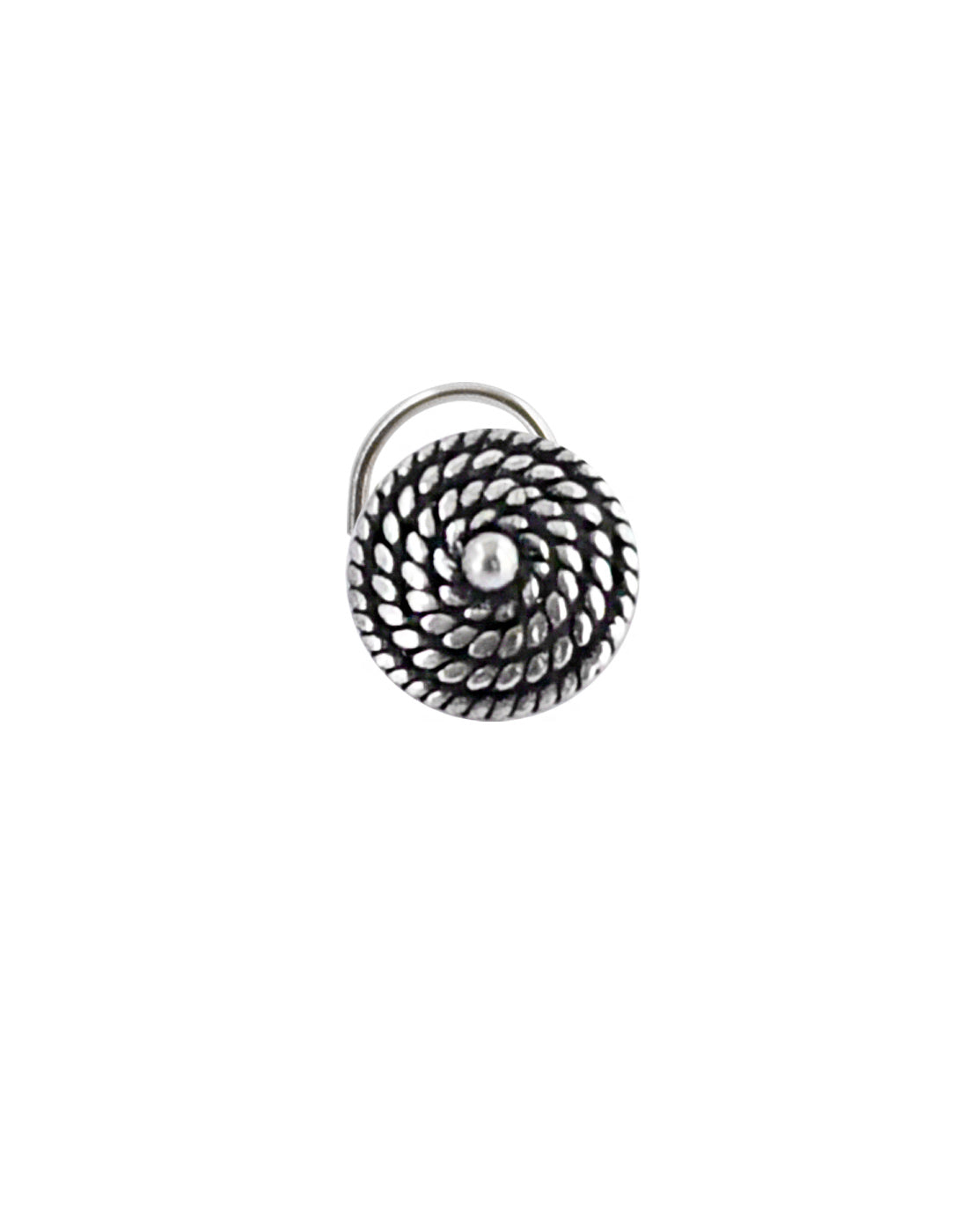 Designer Round Nose Pin with wire in 92.5 Oxidized Silver