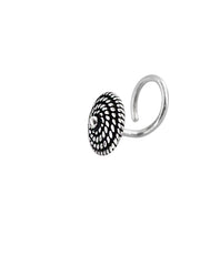 Designer Round Nose Pin with wire in 92.5 Oxidized Silver