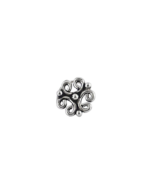 Designer Nose Pin with wire in 92.5 Oxidized Silver