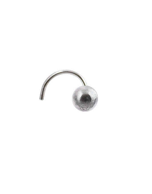 Round 3 MM Nose Pin with wire in 92.5 Oxidized Silver