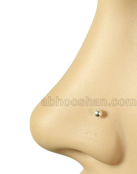 Round 3 MM Nose Pin with wire in 92.5 Oxidized Silver