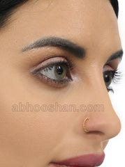 Clip On Gold Plated nose Ring in 92.5 Silver for Women and Girls