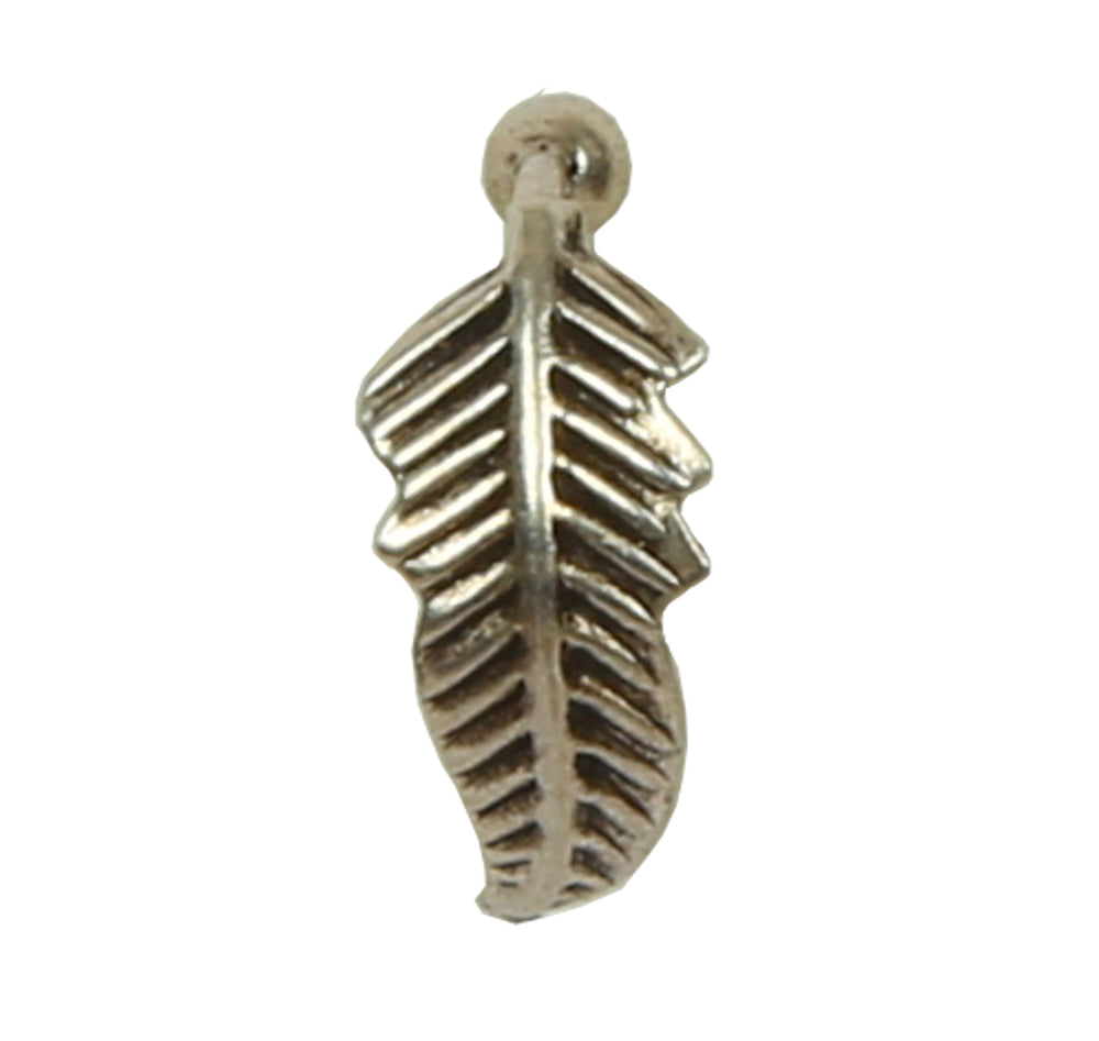 Trendy 92.5 Sterling Silver Piercing Required Oxidized Leafy Nose Ring
