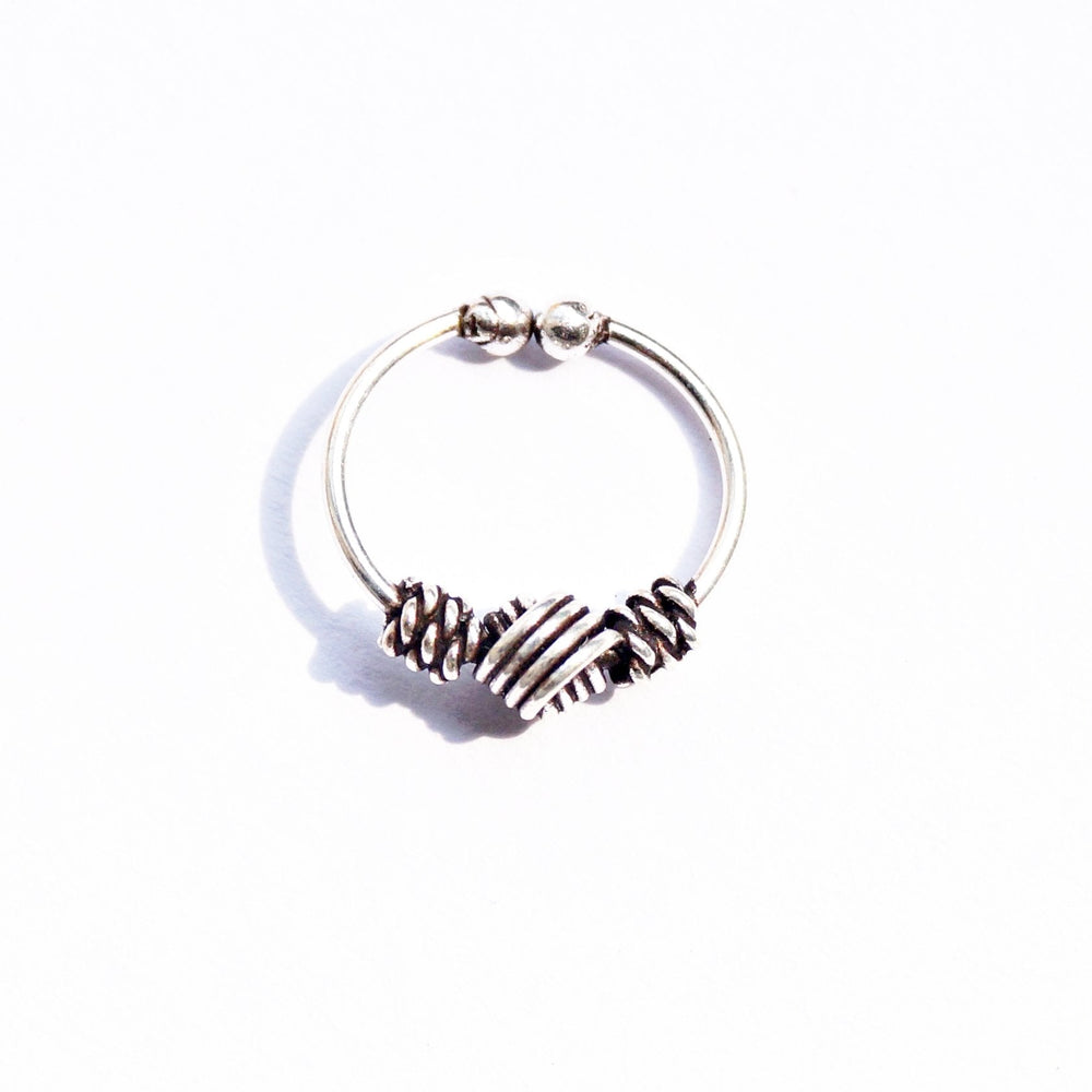 Pure 92.5 Sterling Silver Designer Press On Knots Nose Ring with No Piercing required